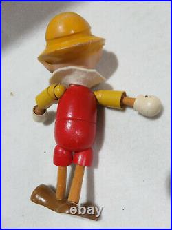 1930s Ideal Walt Disney Jointed Wood PINOCCHIO 7.75 Doll Vintage