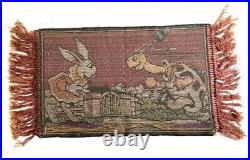 1933-36 Walt Disney Tortoise & the Hare SILLY SYMPHONIES small Rug/Tapestry EX