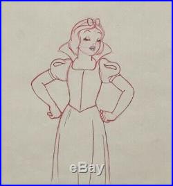 1937 Snow White & Seven Dwarfs Walt Disney Vintage Production Cel Cell Drawing