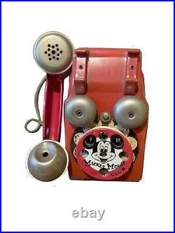 1950's Vintage Walt Disney Mickey Mouse Club phone. RED