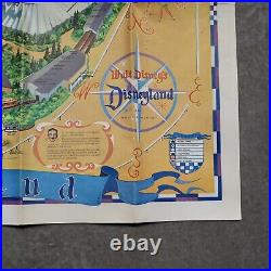 1966 VINTAGE Walt Disneys guide to Disneyland map Original Poster magic kingdom