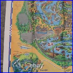 1966 VINTAGE Walt Disneys guide to Disneyland map Original Poster magic kingdom