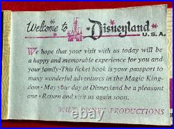 1969 Disneyland ADULT A B C D E Ticket Book SUPER VINTAGE SALE VG-NM Tickets S5