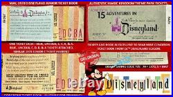 1970 Disneyland JUNIOR A B C D E Ticket Book SUPER VINTAGE SALE EX NM Tickets S2