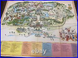 1970's Walt DISNEY World Magic Kingdom Park Map Poster Vintage Space Mountain