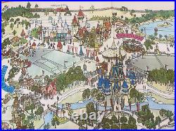 1970's Walt DISNEY World Magic Kingdom Park Map Poster Vintage Space Mountain