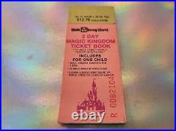 1970s WALT DISNEY WORLD 2 DAY MAGIC KINGDOM A-E TICKET BOOK COMPLETE