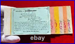 1974 A B C D E Tickets Walt Disney World Junior LARGE Vintage Ticket Book E8