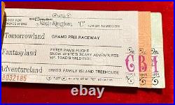 1974 A B C D E Tickets Walt Disney World Junior LARGE Vintage Ticket Book E8