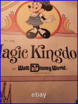1979 DISNEY Magic Kingdom Walt Disney World Park Map Poster Vintage- Rare