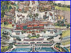 1979 DISNEY Magic Kingdom Walt Disney World Park Map Poster Vintage- Rare NICE