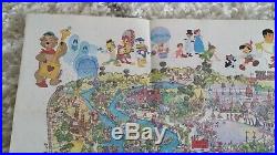 1979 DISNEY Magic Kingdom Walt Disney World Park Map poster Vintage RARE
