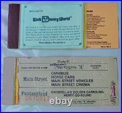 2 Walt Disney World Magic Kingdom Ticket Books with Adult Admission Attached VTG