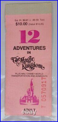 2 Walt Disney World Magic Kingdom Ticket Books with Adult Admission Attached VTG