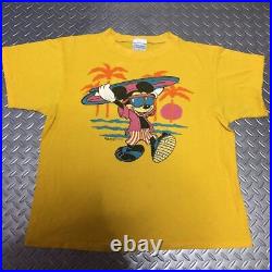 80S Mickey Mouse Surfing Vintage The Walt Disney Company Mfd. By Ami T-Shirt Shi