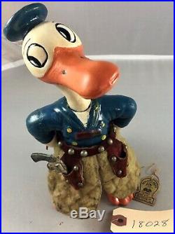 9 Antique American Composition Donald Duck Gunslinger Doll! Original Tag! 18028