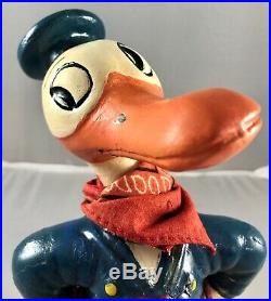 9 Antique American Composition Donald Duck Gunslinger Doll! Original Tag! 18028