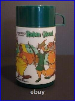 Aladdin Metal Lunch Box Thermos Walt Disney's Robin Hood W Tags Vintage Original
