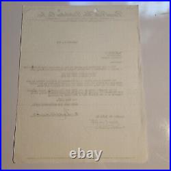 Authentic Vintage 1955 Contract Walt Disney Production Buena Vista 20000 Leagues