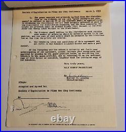 Authentic Vintage 1955 Contract Walt Disney Productions Letterhead Mickey 1