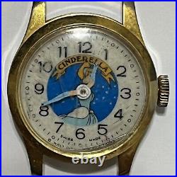 Bradley Walt Disney Cinderella Arms Pointing Swiss Made Watch, Vtg Works Great