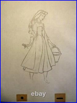 Disney Original Production Drawing 1959 Briar Rose Sleeping Beauty vintage