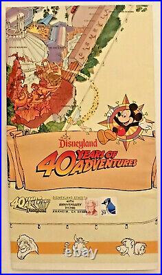 Disneyland 40th Anniversary Park Map 40 Years of Adventures Vintage Disney 1995
