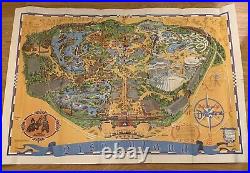 Disneyland Vintage Wall Map Walt Disney 30 X 44 Inches Poster Guide 1968 1972