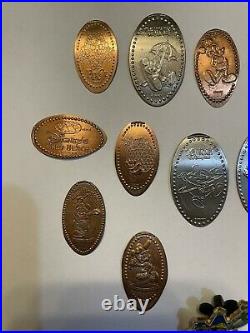 Disneyland Walt Disney Vintage Elongated Coins & Lapel Pins From Florida Parks