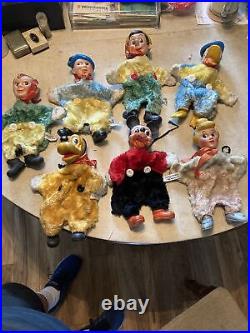 Gund Co. J. Swedlin Inc NYC Walt Disney Hand Puppets 1960s lot of 7