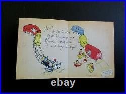 L336 VTG Hand Signed by Walt Disney's Mary Blair Greeting card Tuxedo Junction