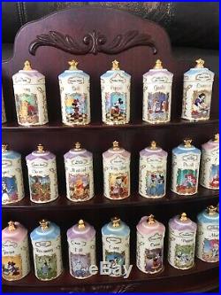 Lenox Walt Disney 24 Spice Jars Collection Vintage 1995 Fine Porcelain Complete
