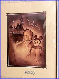 Lot Of 3 New Rare & Vintage Disneyland Lithos Mickey Mouse & Walt