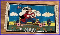 Lot of 5 Vintage Walt Disney's Woven Rugs, Donald, Mickey, Goofy & Pinocchio