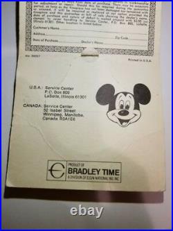 Mickey Mouse 1970 Vintage Bradley Time Winding Pocket Watch Walt Disney New NOS