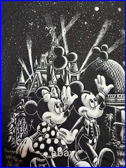 Mickey Mouse Minnie Walt Disney World Vintage T-Shirt All Over Print Epcot Stars
