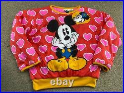 Mickey Mouse Sweatshirt Crewneck REVERSIBLE Minnie Mouse Walt Disney World VTG
