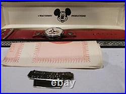 Mickey Mouse Wrist Watch Walt Disney Original Box Swiss made Vintage Rare