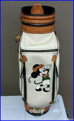 Mickey Mouse leather Golf cart bag Belding sports vintage 1980s Walt Disney