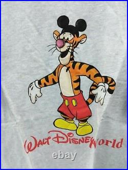 NOS Disney Designs Walt Disney World Tigger T-shirt Mens XL Gray Vintage USA