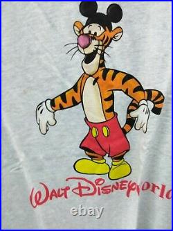 NOS Disney Designs Walt Disney World Tigger T-shirt Mens XL Gray Vintage USA