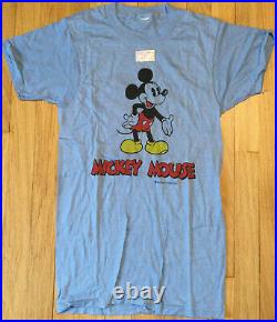 NOS vintage 70s 80s Tropix Togs Mickey Mouse t shirt S blue Walt Disney