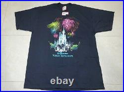 NWT Vintage Walt Disney Magic Kingdom Castle Fireworks Shirt Made in USA XL