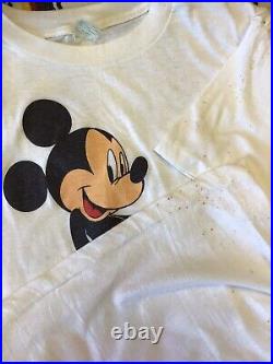 Original Vintage Single Stitch Mickey Mouse Walt Disney White XL Shirt