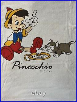 Pinocchio Walt Disney Company Vintage Single Stitch White Graphic T Shirt Large
