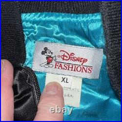 Pleasure Island Embroidered Satin Jacket Coat Vintage Walt Disney World Adult XL