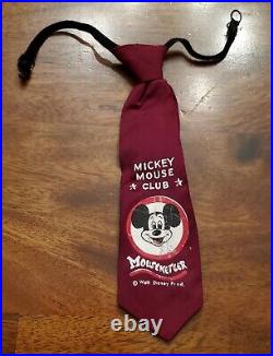 RARE Disney Mickey Mouse Club MOUSEKETEER Tie Vintage WALT DISNEY PROD