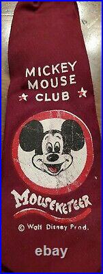 RARE Disney Mickey Mouse Club MOUSEKETEER Tie Vintage WALT DISNEY PROD