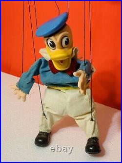 RARE! VTG Walt Disney Donald Duck Marionette Puppet Gund Mfg. Pat #2509135 1960's