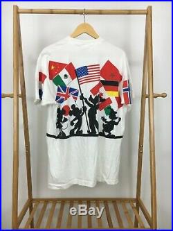 RARE VTG Walt Disney World Epcot Center All Over Print Double Side T-Shirt USA